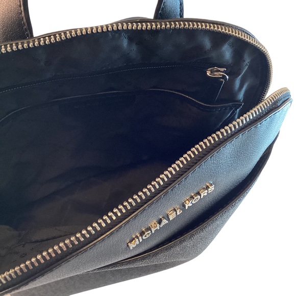 MICHAEL KORS Backpack Leather EMMY Large Dome BLACK Monogram 35H9SY3B7B - Picture 9 of 13